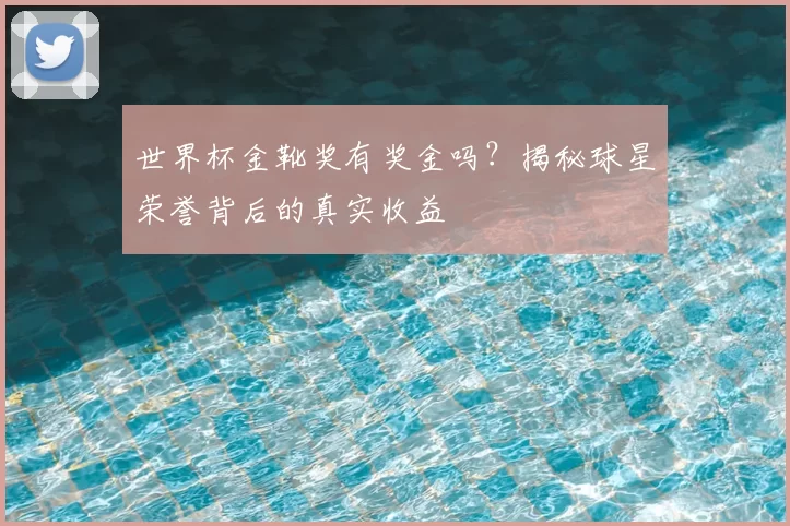 世界杯金靴奖有奖金吗？揭秘球星荣誉背后的真实收益